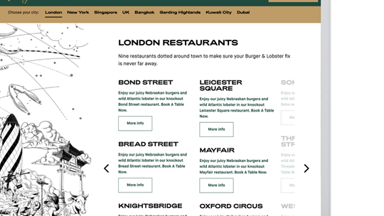 Burger and lobster locations