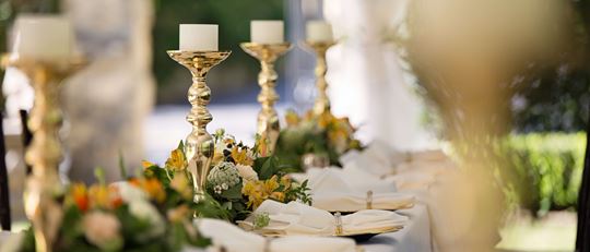 Table laid for a wedding