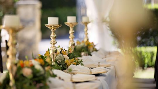 Table laid for a wedding