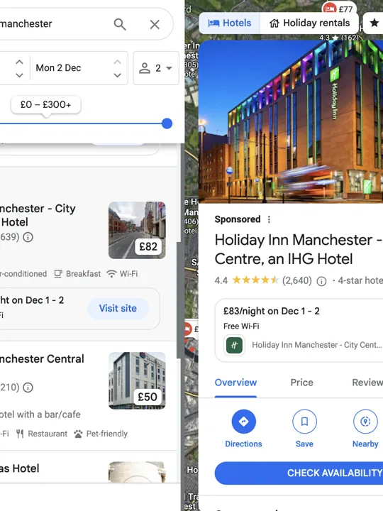 What is Google hotels meta search