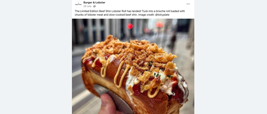 Burger and lobster roll facebook