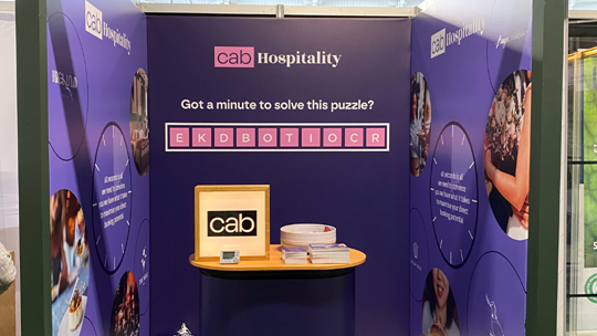 Cab Hospitality stand at Independent Hotel Show in London 2023